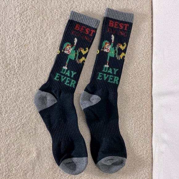 5/$25 Christmas Themed Elf Socks Best Elfing  Day Ever - Picture 2 of 8